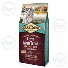 Сухой корм Carnilove Fresh Carp & Trout для стерилизованных кошек, рыба, 6 кг