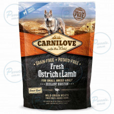Сухой корм Carnilove Fresh Ostrich & Lamb для взрослых собак мелких пород, ягненок и страус, 1,5 кг
