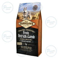 Корм сухий Carnilove Fresh Ostrich and Lamb for Small Breed Dogs для дорослих собак дрібних порід зі страусом та...