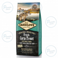 Сухий корм Carnilove Fresh Carp & Trout для дорослих собак всіх порід, риба, 12 кг