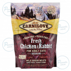 Сухий корм Carnilove Fresh Chicken & Rabbit для дорослих котів, курка та кролик, 400 г