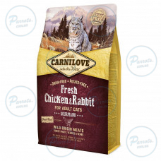 Сухой корм Carnilove Fresh Chicken & Rabbit для взрослых кошек, курица и кролик, 2 кг