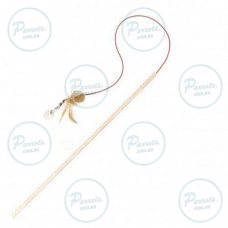 Іграшка Comfy для котів М_яч на паличці з дзвоником дерево кукурудзяне волокно 40 см