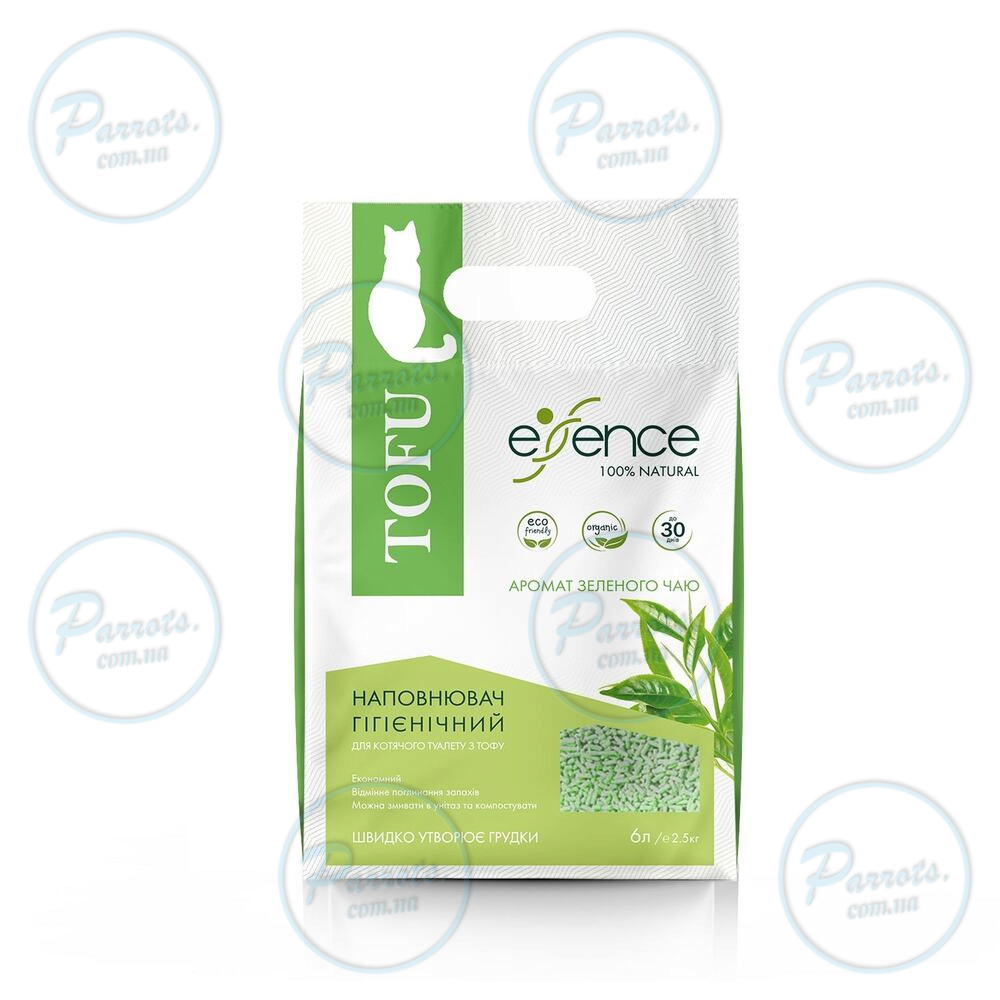 Наполнитель для кошачьего туалета Essence из тофу, с ароматом зеленого чая, 6 л