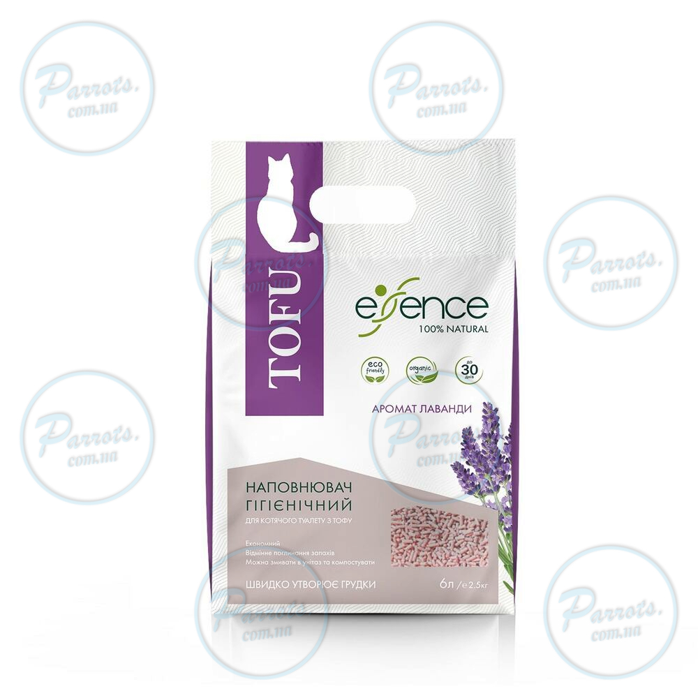 Наполнитель для кошачьего туалета Essence из тофу, с ароматом лаванды, 6 л