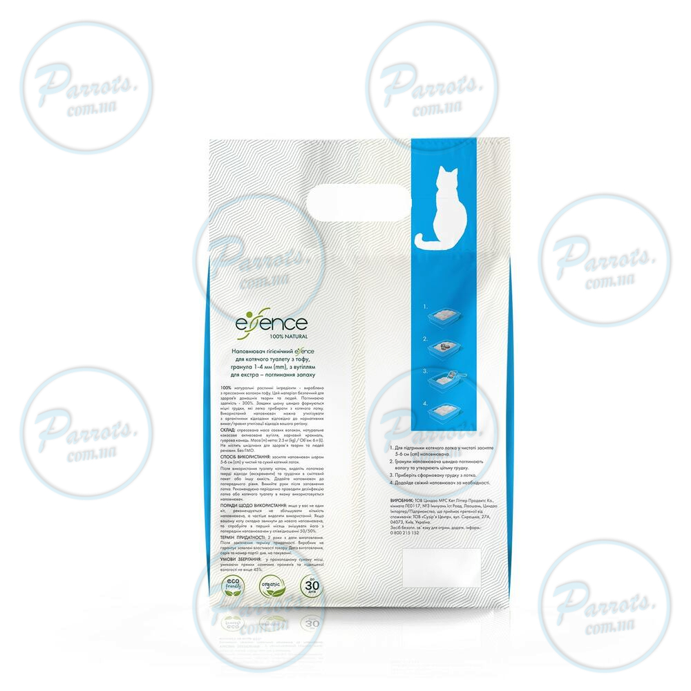 Наполнитель для кошачьего туалета Essence из тофу, натуральный аромат, 6 л