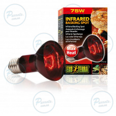 Лампа Exo Terra Infrared Basking Spot для террариумных животных, инфракрасная, 75 W, E27 (для обогрева)