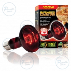 Лампа Exo Terra Infrared Basking Spot для террариумных животных, инфракрасная, 100 W, E27 (для обогрева)