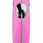 Поводок-рулетка Flexi New Classic для собак, с тросом, размер S 8 м / 12 кг (розовая)