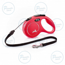 Повідець-рулетка Flexi New Classic для собак, з тросом, розмір M 5 м / 20 кг (червона)