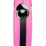 Повідець-рулетка Flexi New Classic для собак, зі стрічкою, розмір S 5 м / 15 кг (рожева)