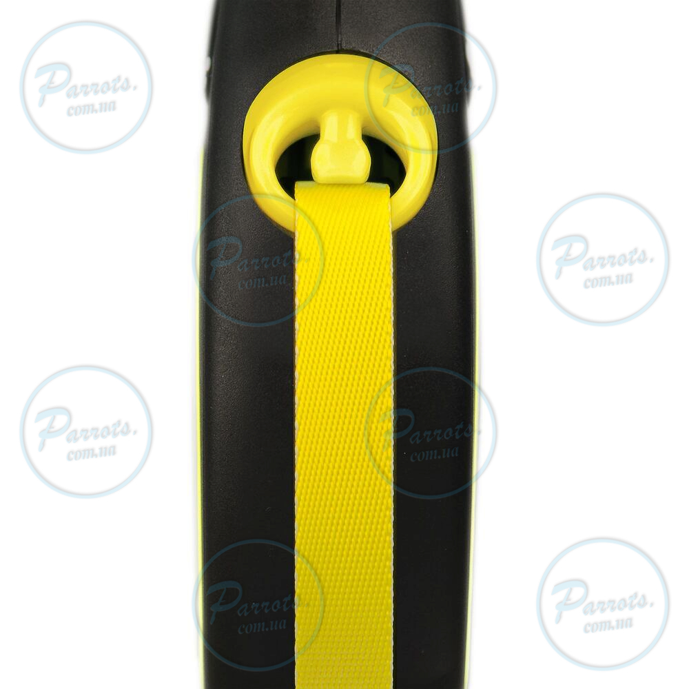 Поводок-рулетка Flexi New Neon для собак, с лентой, размер L 5 м/25 кг (желтый)