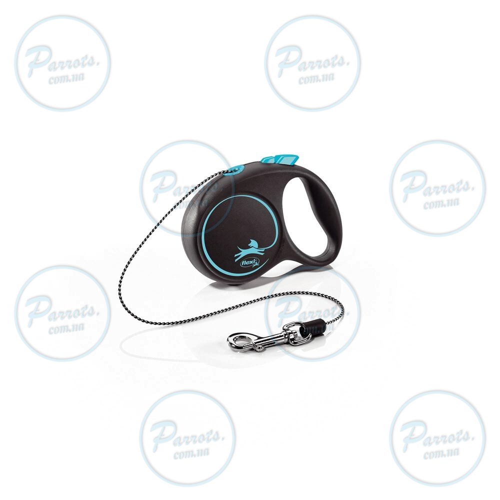 Рулетка Flexi Black Design для собак, трос, розмір XS, 3 м (синя)