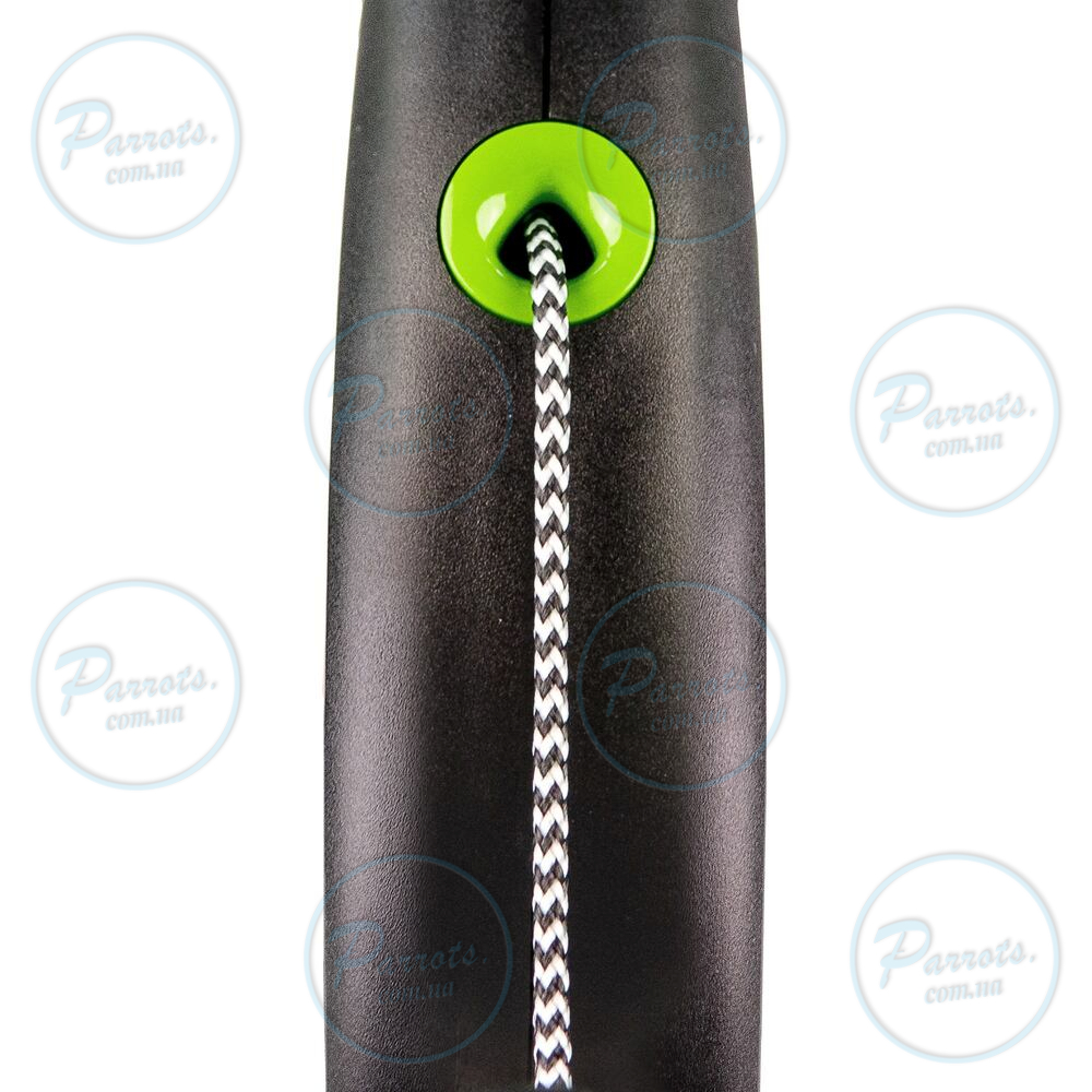 Рулетка Flexi Black Design для собак, трос, розмір XS, 3 м (зелена)