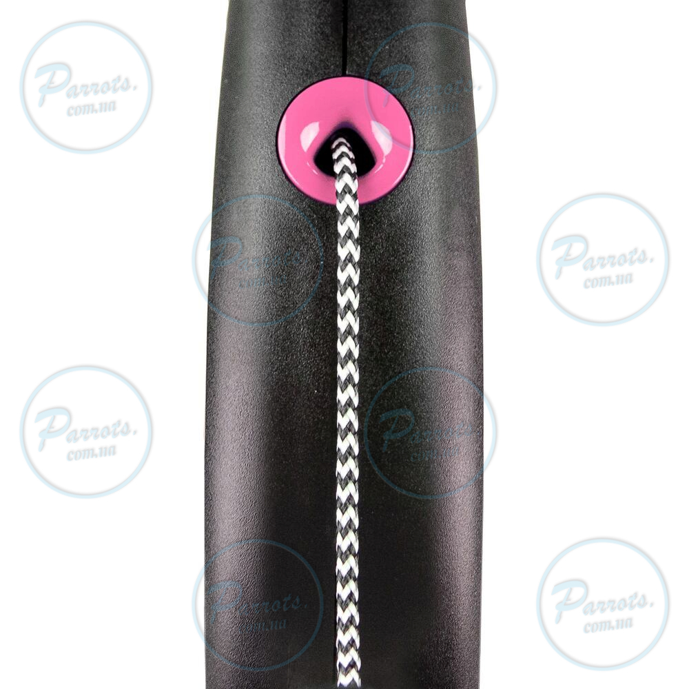 Рулетка Flexi Black Design для собак, трос, розмір XS, 3 м (рожева)