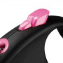Рулетка Flexi Black Design для собак, трос, розмір XS, 3 м (рожева)