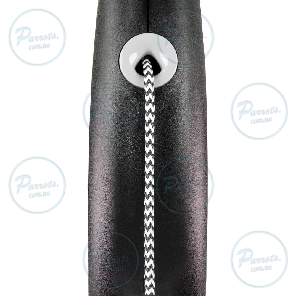 Рулетка Flexi Black Design для собак, трос, розмір S, 5 м (чорна)