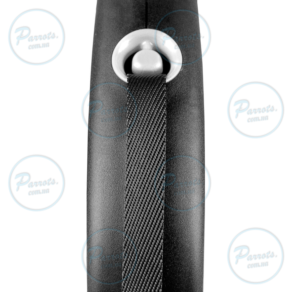 Рулетка Flexi Black Design для собак, лента, размер S, 5 м (черная)