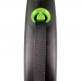 Рулетка Flexi Black Design для собак, стрічка, розмір S, 5 м (зелена)