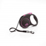 Рулетка Flexi Black Design для собак, стрічка, розмір S, 5 м (рожева)