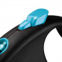 Рулетка Flexi Black Design для собак, стрічка, розмір L, 5 м (синя)