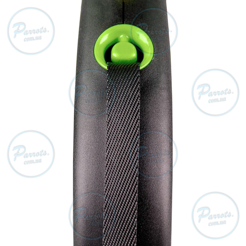 Рулетка Flexi Black Design для собак, стрічка, розмір L, 5 м (зелена)