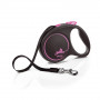 Рулетка Flexi Black Design для собак, стрічка, розмір L, 5 м (рожева)