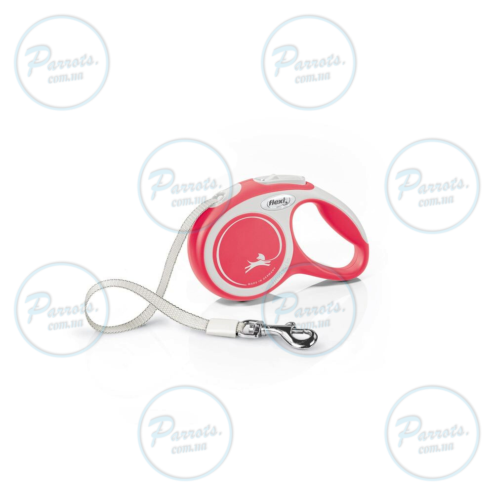 Рулетка Flexi New Comfort для собак, стрічка, розмір XS, 3 м (червона)