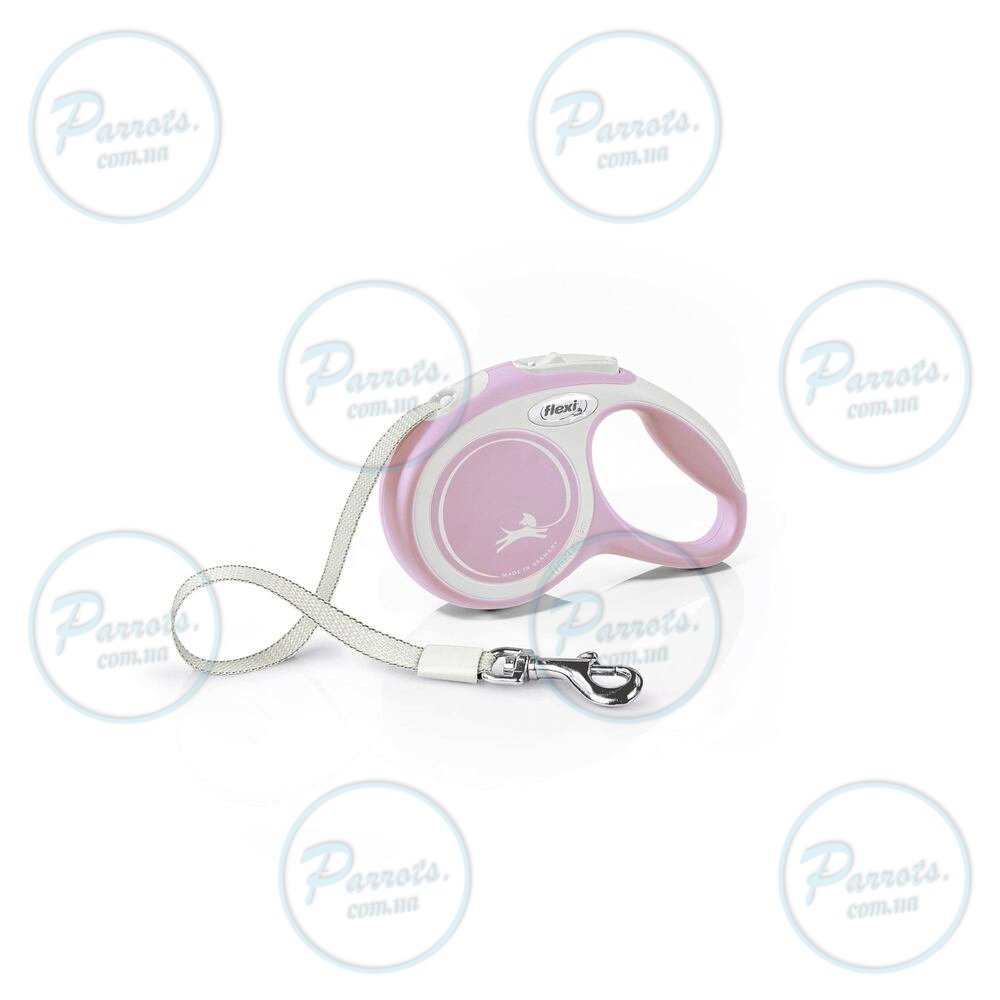 Рулетка Flexi New Comfort для собак, стрічка, розмір XS, 3 м (рожева)
