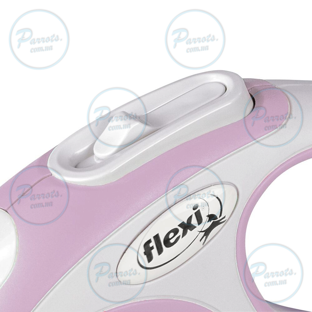 Рулетка Flexi New Comfort для собак, стрічка, розмір XS, 3 м (рожева)
