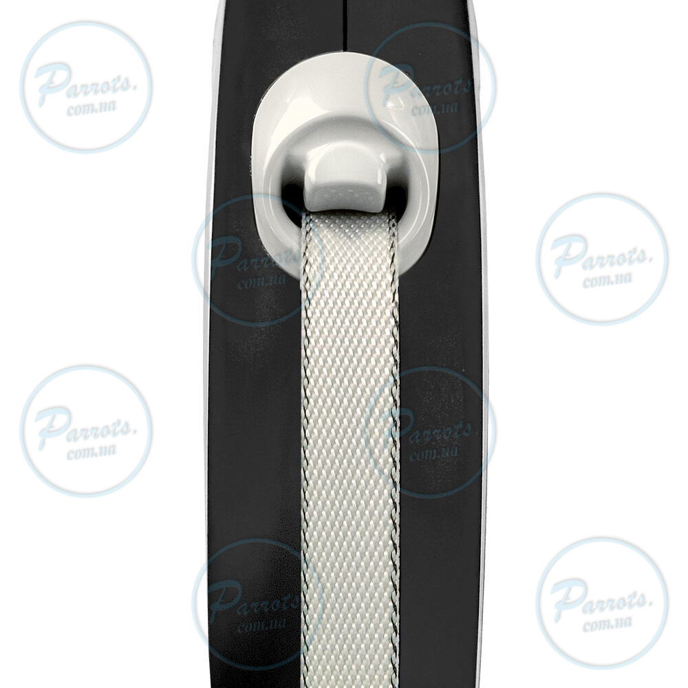 Рулетка Flexi New Comfort для собак, стрічка, розмір S, 5 м (чорна)