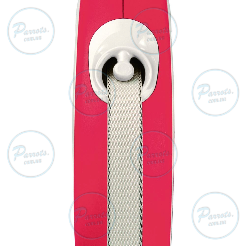 Рулетка Flexi New Comfort для собак, стрічка, розмір M, 5 м (червона)