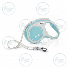 Рулетка Flexi New Comfort для собак, стрічка, розмір M, 5 м (блакитна)