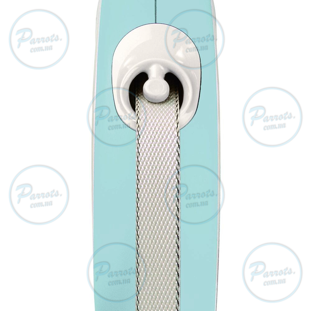 Рулетка Flexi New Comfort для собак, стрічка, розмір M, 5 м (блакитна)