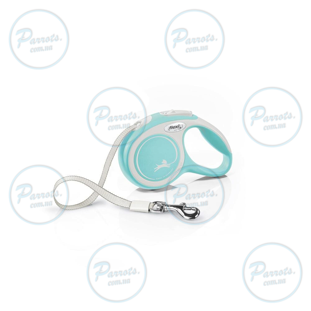 Рулетка Flexi New Comfort для собак, стрічка, розмір XS, 3 м (блакитна)