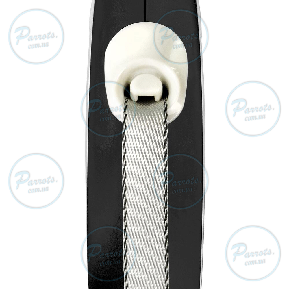 Рулетка Flexi New Comfort для собак, стрічка, розмір XS, 3 м (чорна)