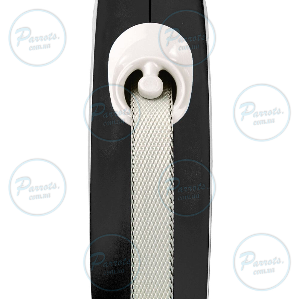 Рулетка Flexi New Comfort для собак, стрічка, розмір M, 5 м (чорна)