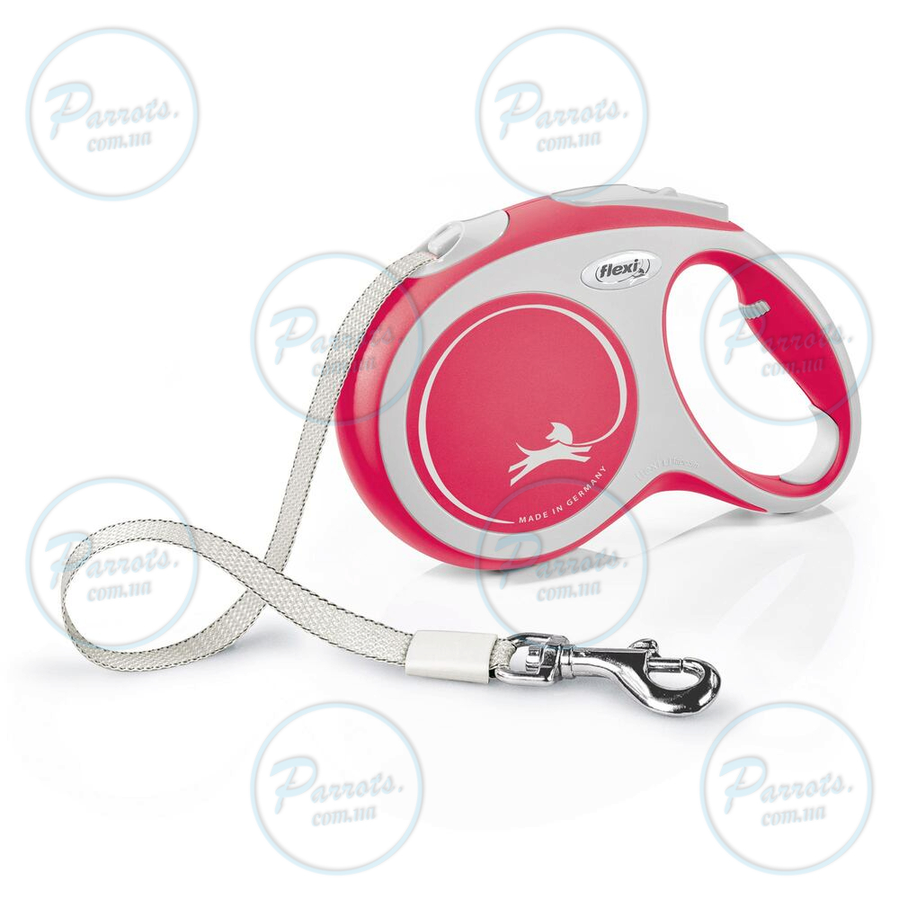 Рулетка Flexi New Comfort для собак, трос, розмір L, 5 м (червона)