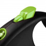 Рулетка Flexi Black Design для собак, стрічка, розмір M, 5 м (зелена)