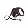 Рулетка Flexi Black Design для собак, стрічка, розмір M, 5 м (чорна)