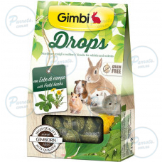Ласощі GimBi для гризунів, дропси з травами, 50 г