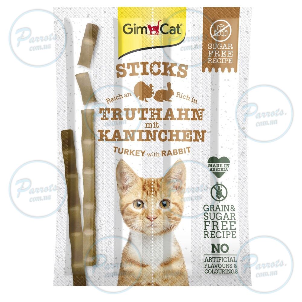 М’ясні палички GimCat для кішок, індичка та кролик, 4 шт