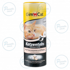 Вітаміни GimCat Katzentabs для котів, таблетки з маскарпоне та біотином, 425 г