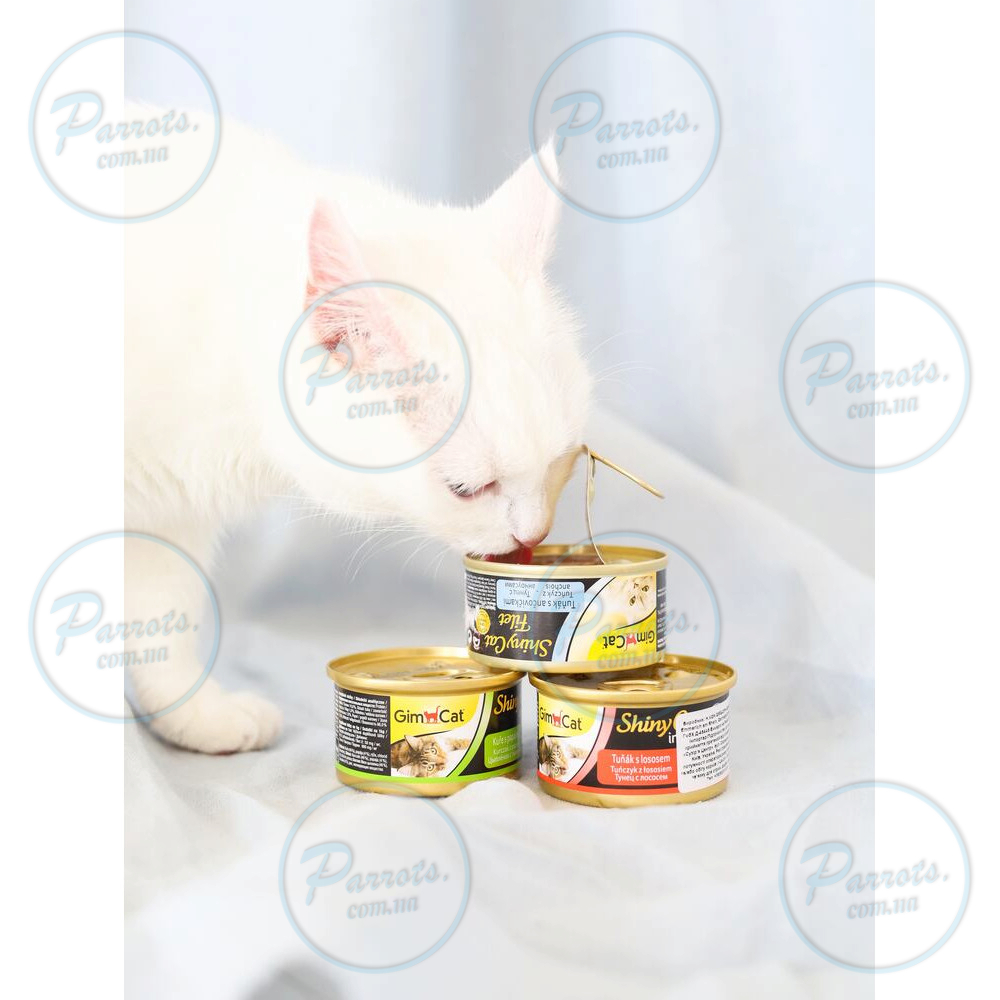 Вологий корм GimCat Shiny Cat для котів, тунець та креветки, 70 г