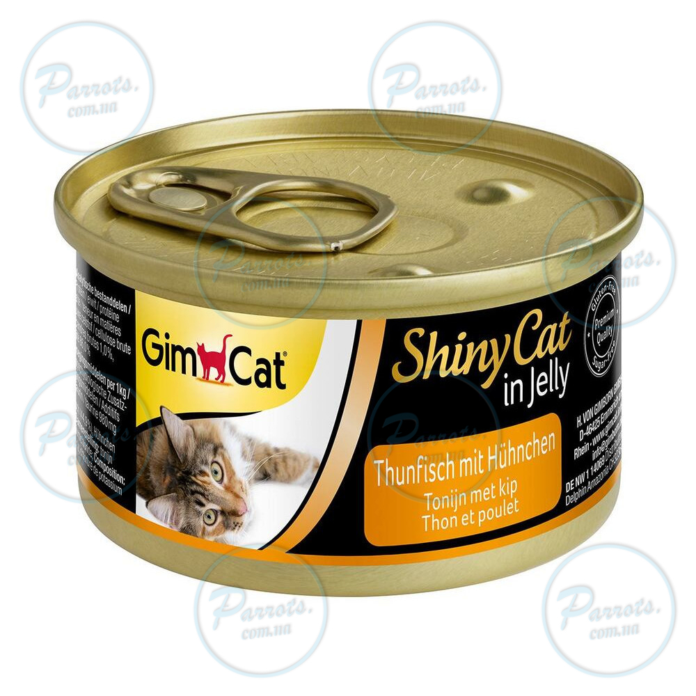 Вологий корм GimCat Shiny Cat для котів, тунець та курка, 70 г
