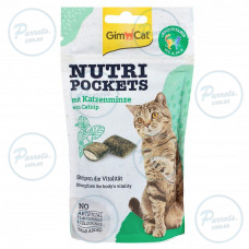 Витаминное лакомство GimCat Nutri Pockets для кошек, кошачья мята и мультивитамин, 60 г
