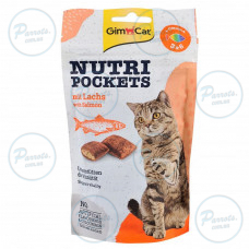 Вітамінні ласощі GimCat Nutri Pockets для котів, лосось, 60 г