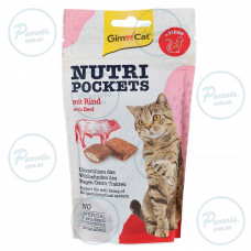 Витаминные лакомства GimCat Nutri Pockets для кошек, говядина, 60 г