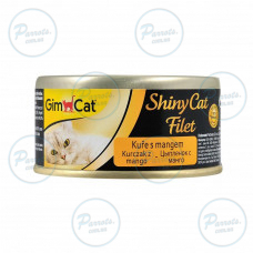 Вологий корм GimCat Shiny Cat Filet для котів, курка та манго, 70 г