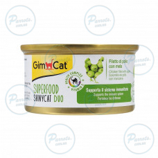 Влажный корм GimCat Shiny Cat Superfood для кошек, курица и яблоко, 70 г